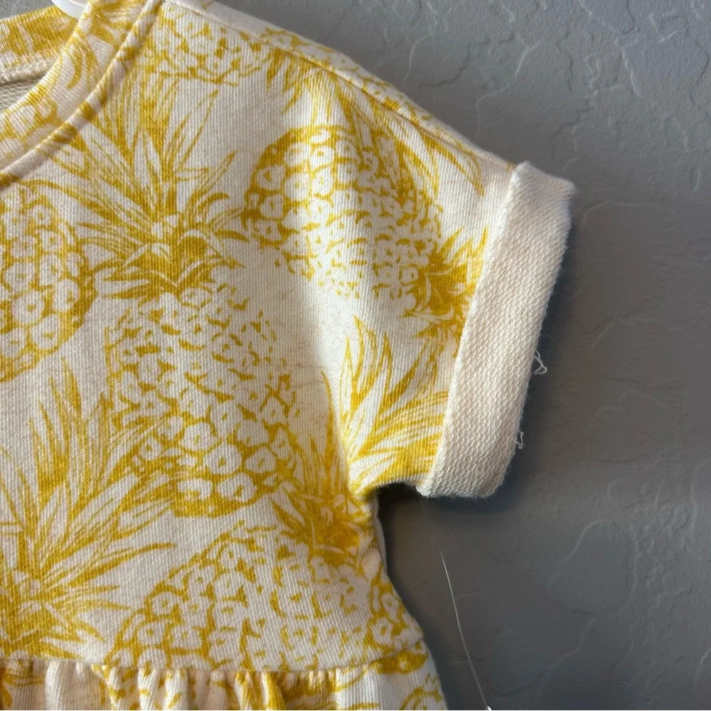 Old Navy yellow pineapple print short sleeve tunic top size 2T NEW